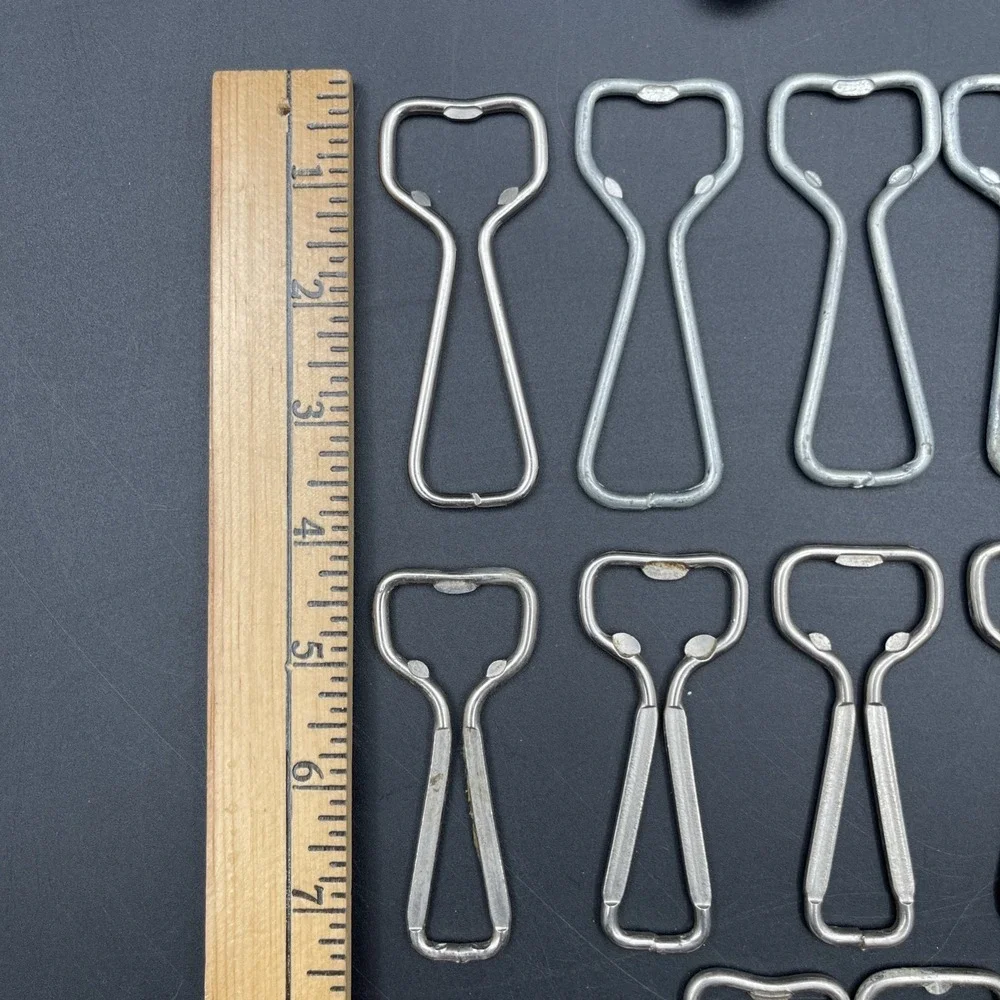 Lot 16 Vintage Church Key Bottle Openers Wire Frame & Wood Handle Barware